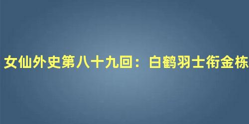 女仙外史第八十九回：白鹤羽士衔金栋凌霄　金箔仙人呼红云助驾